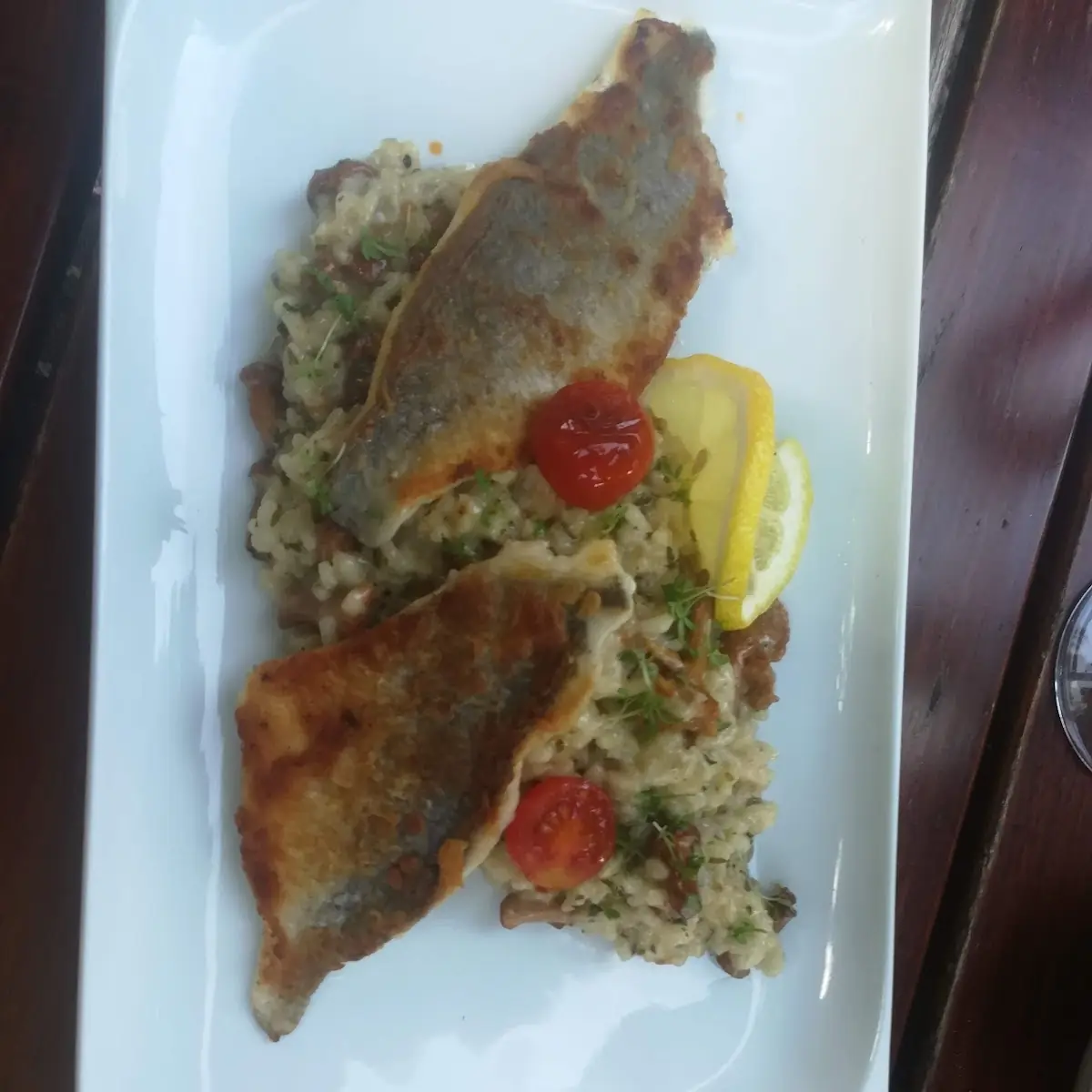 Fisch Auf Eierschwammerlrisotto