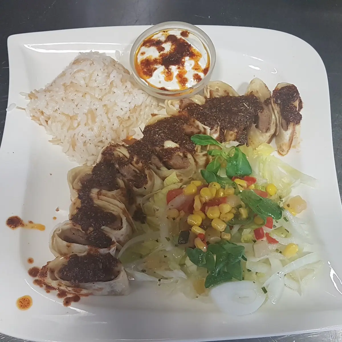 Döner Teller Mit Reis
