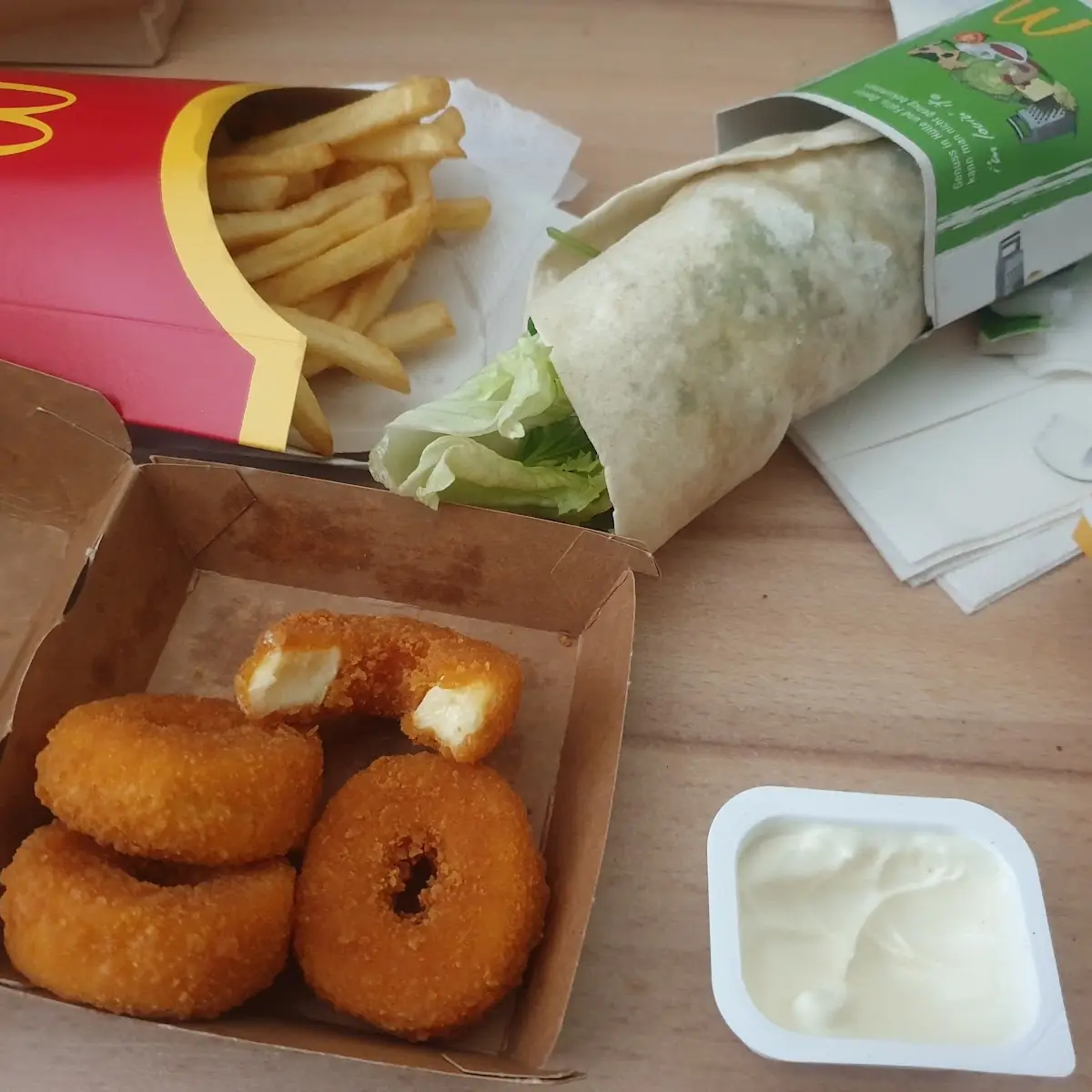 Cheese Donuts & Bacon Wrap Honey Mustard