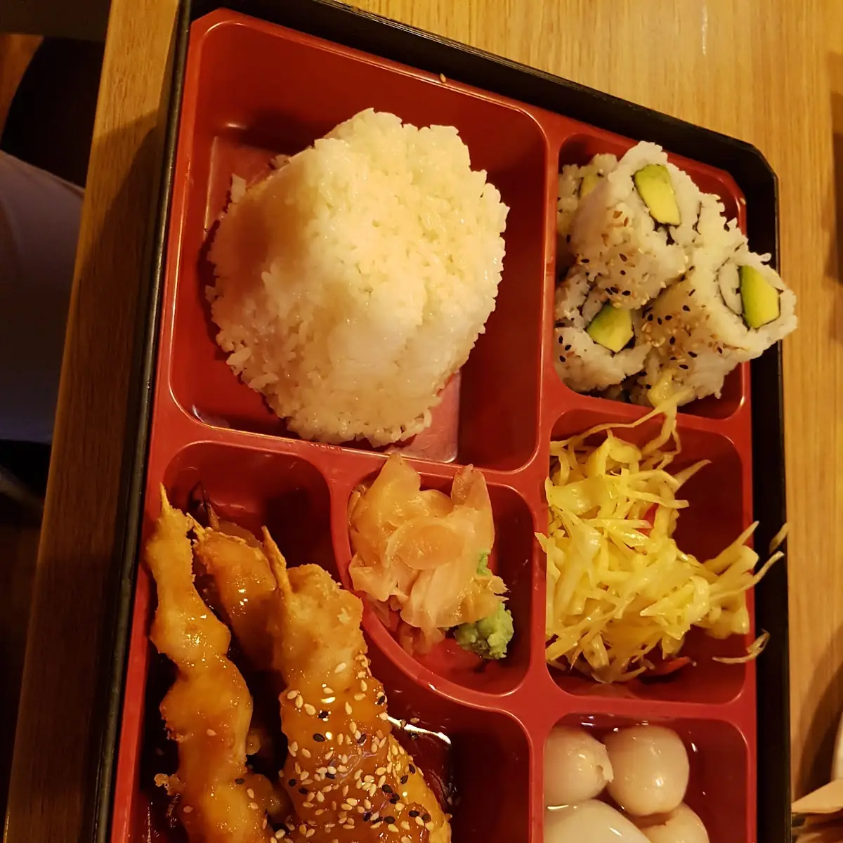 Bento Chicken Kebab and Avocado Roll