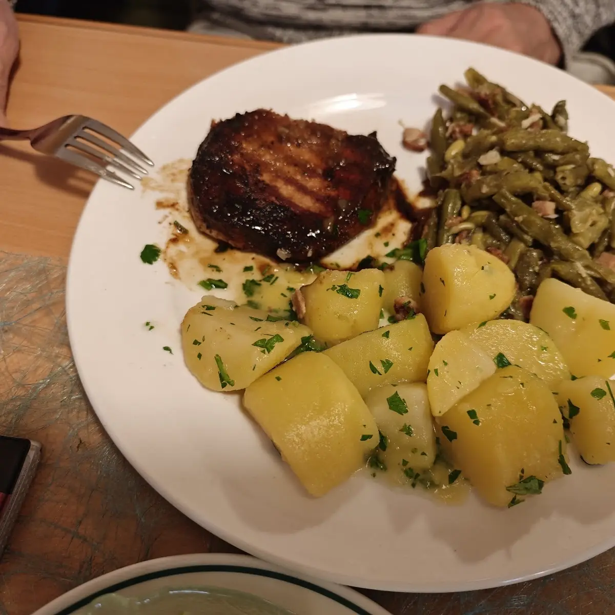 Schweinsrückensteak Ein Bisschen Verbrannt