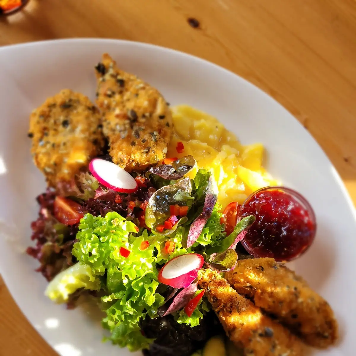 Backhendl, Berggasthof Huggenberg