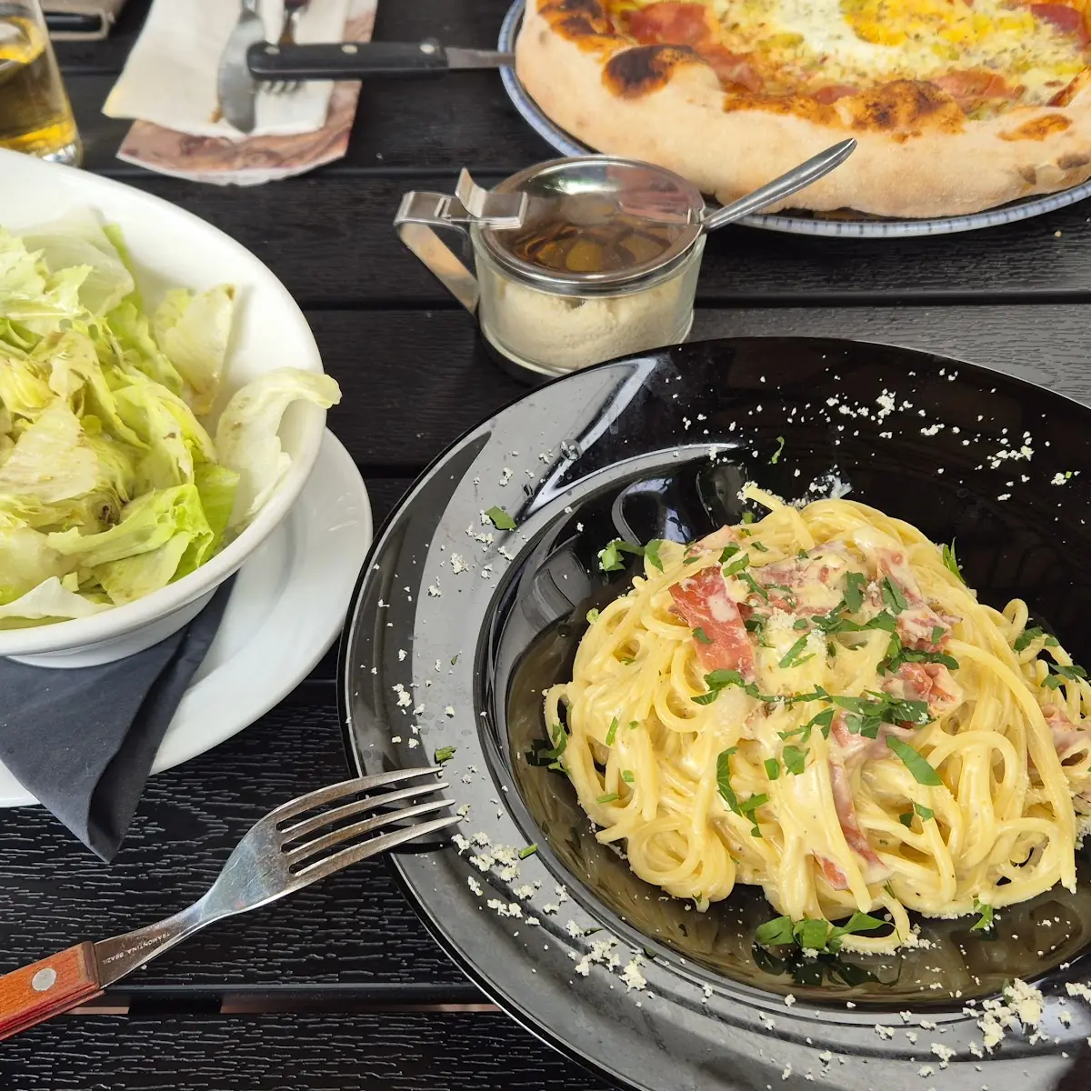 Spaghetti Carabonara Mit Salat