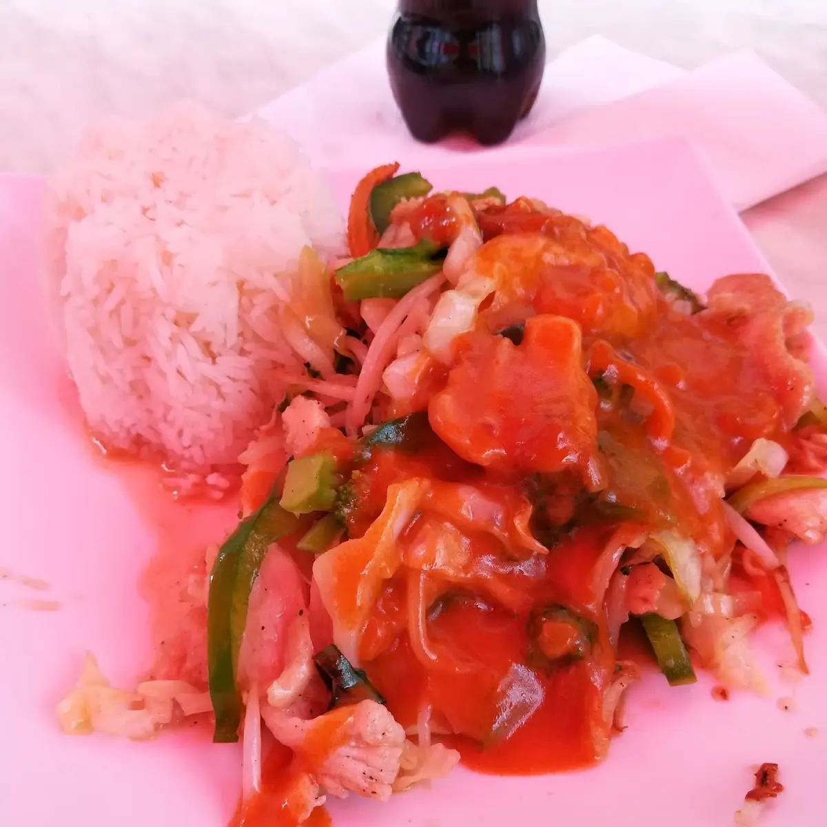 Thai Huhn Mit Reis Und Gemüse