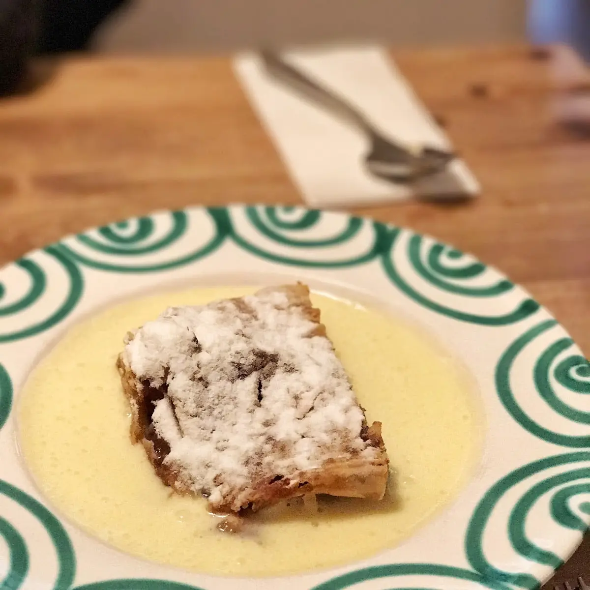 Apple Strudel In Vanilla Sauce
