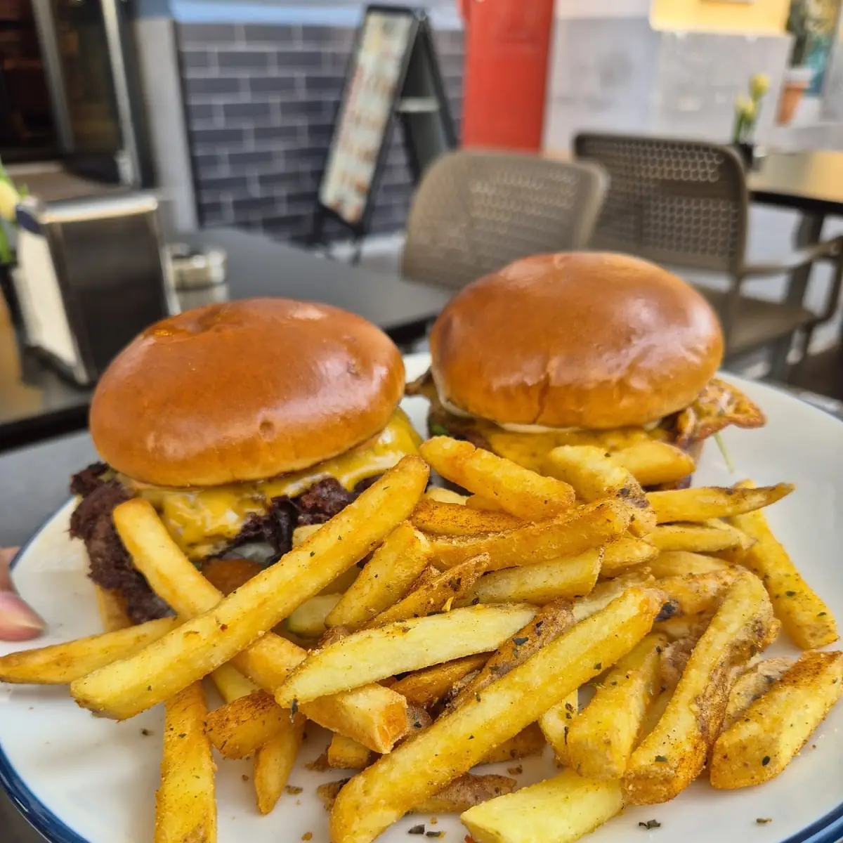 Jr Smash Burger and Fries