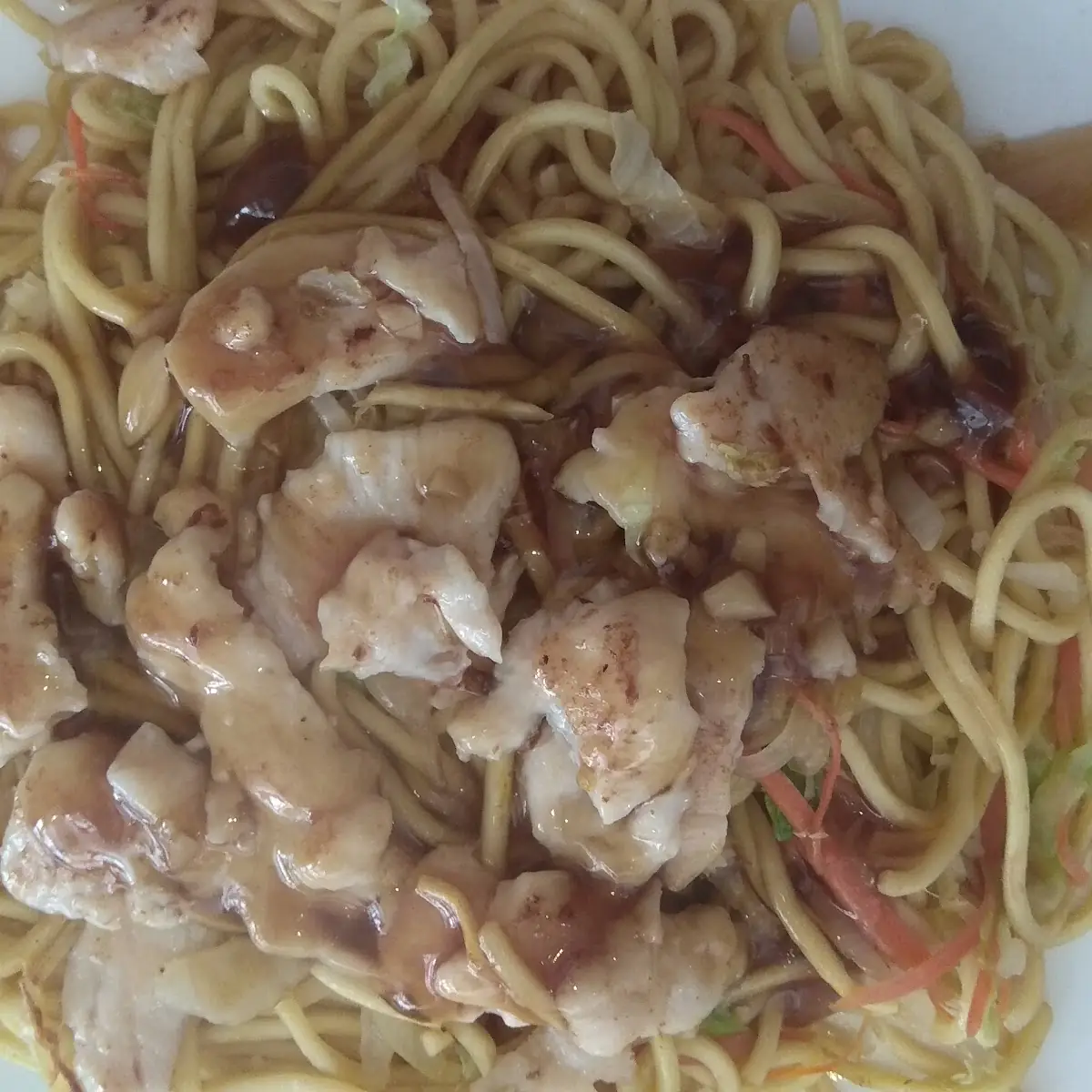 Große Portion Nudeln Mit Hühnerfleisch