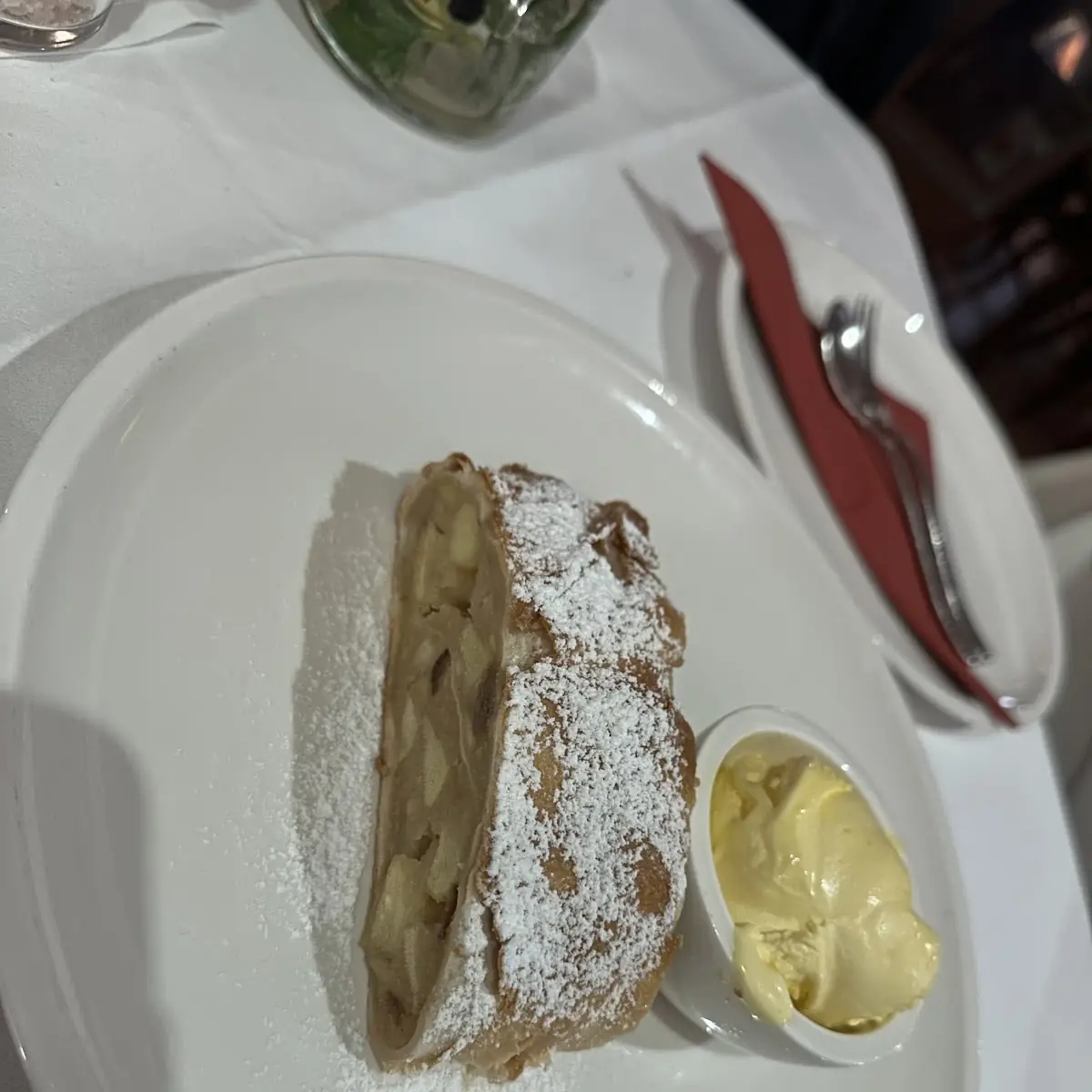 Apple Strudel with Vanilla Ice Cream