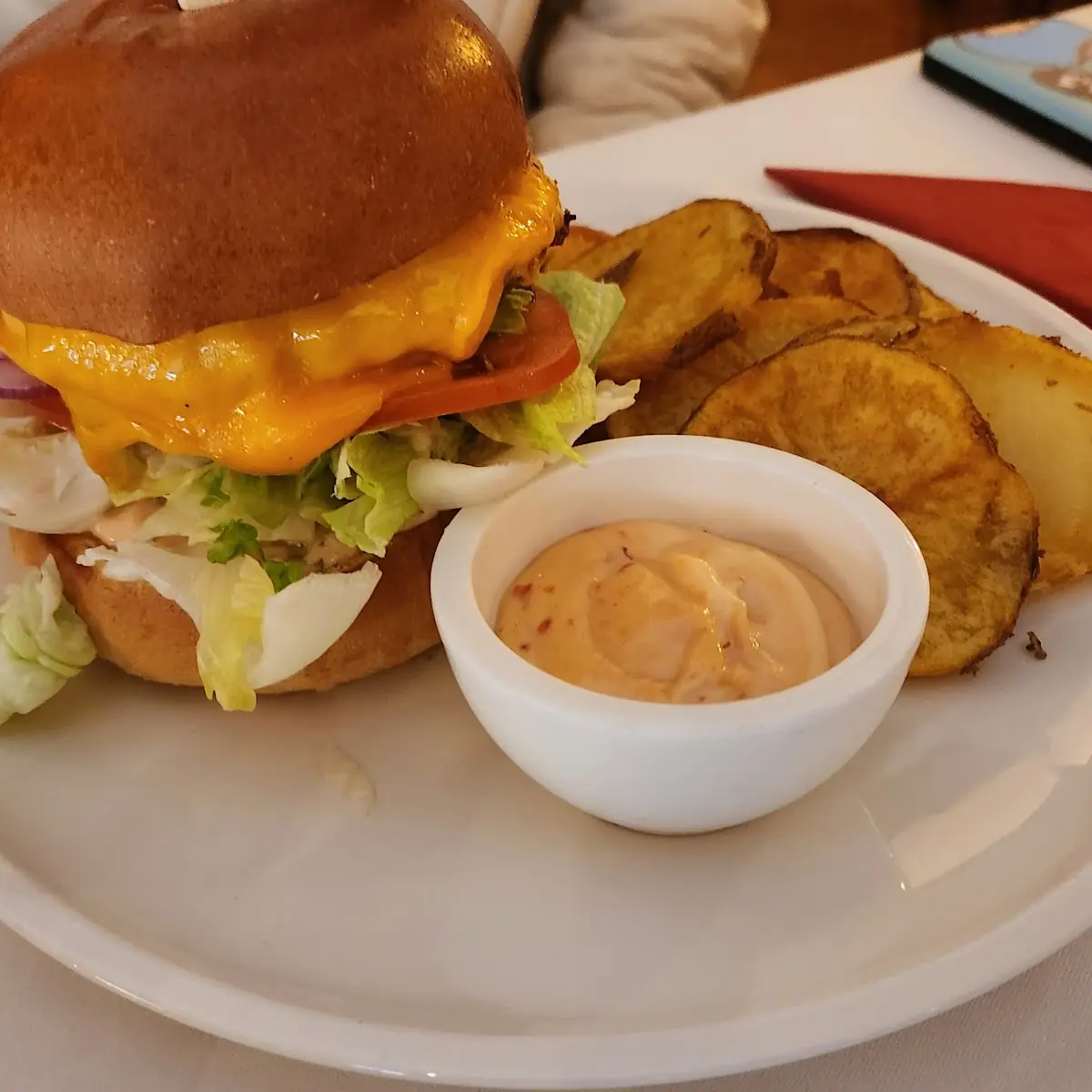 Gourmet Burger with Homemade Chips