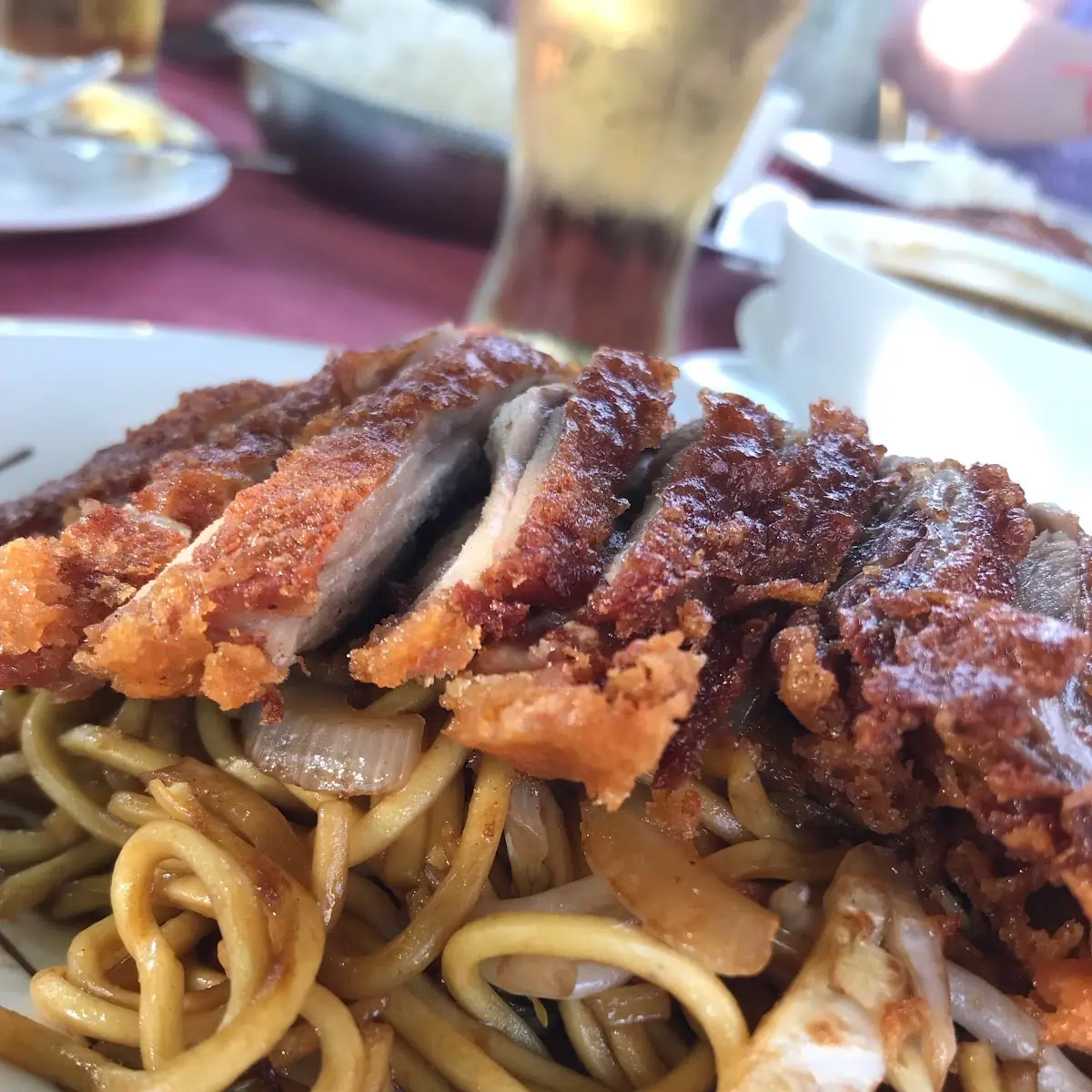 Fried Noodles with Crispy Duck and Sauce