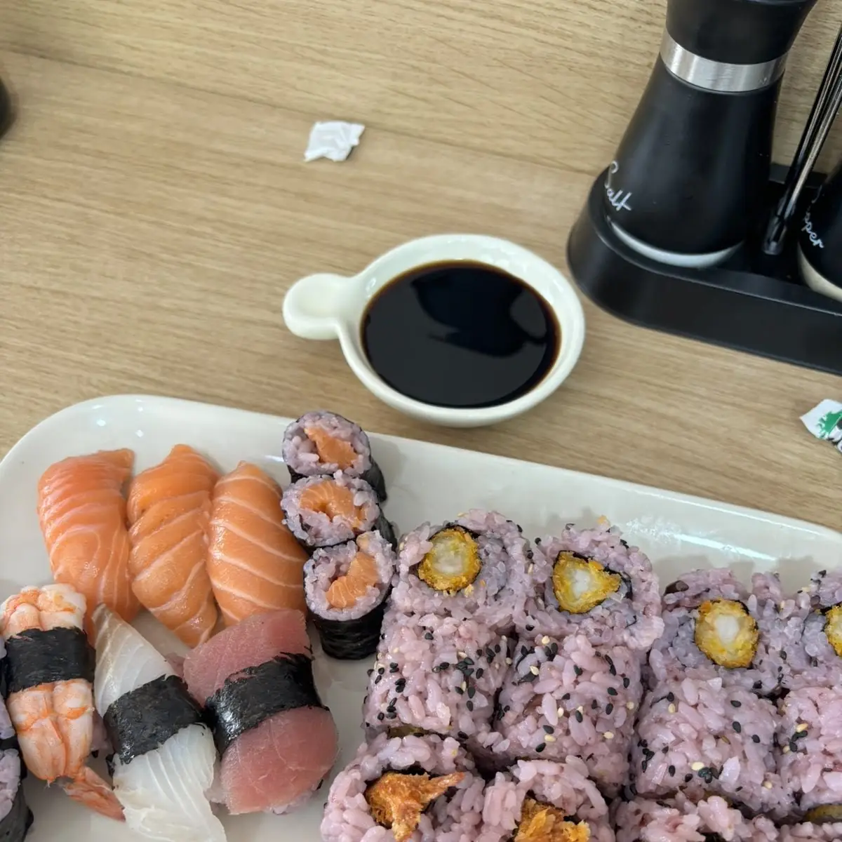 Salmon and Shrimp Tempura Sushi Rice