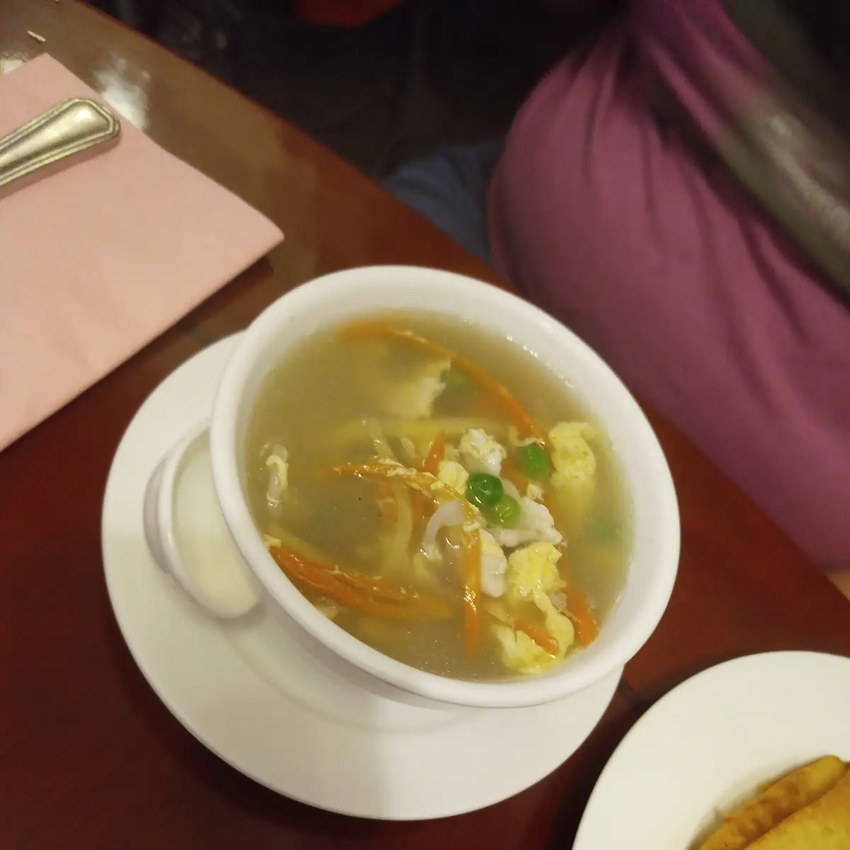 Eier Blumensuppe Mit Hühnerfleisch