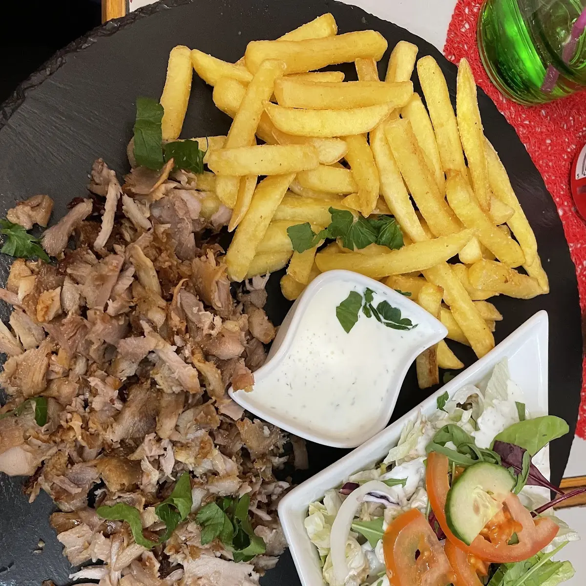 Döner Kebap Teller Mit Reis