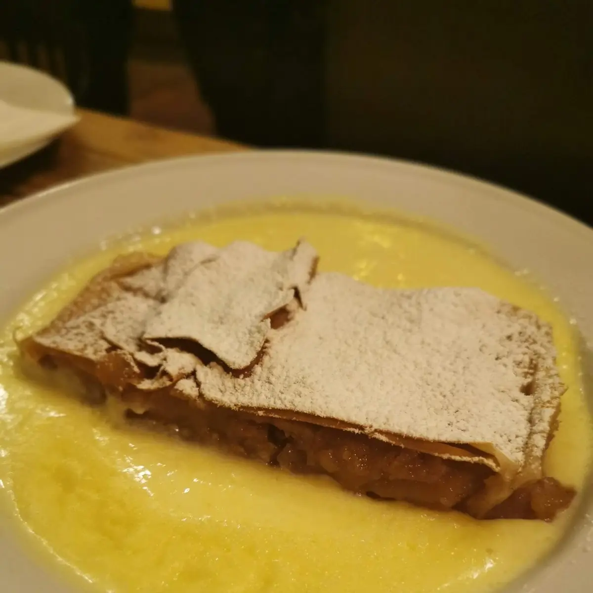 Apple Strudel With Vanilla Sauce
