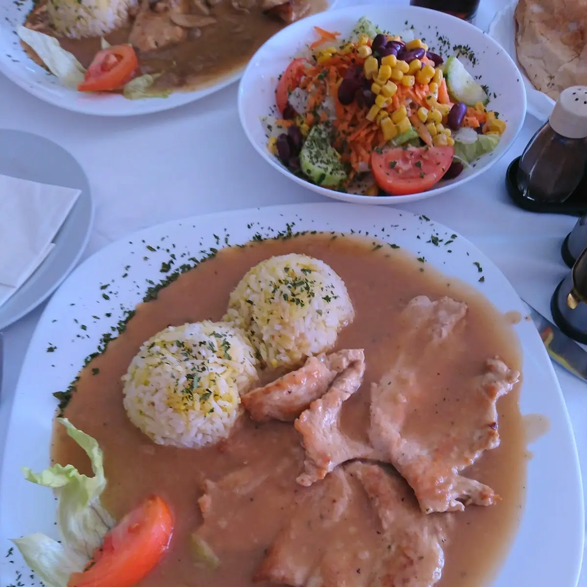 Natur Schnitzel Mit Reis Mit Gemüse