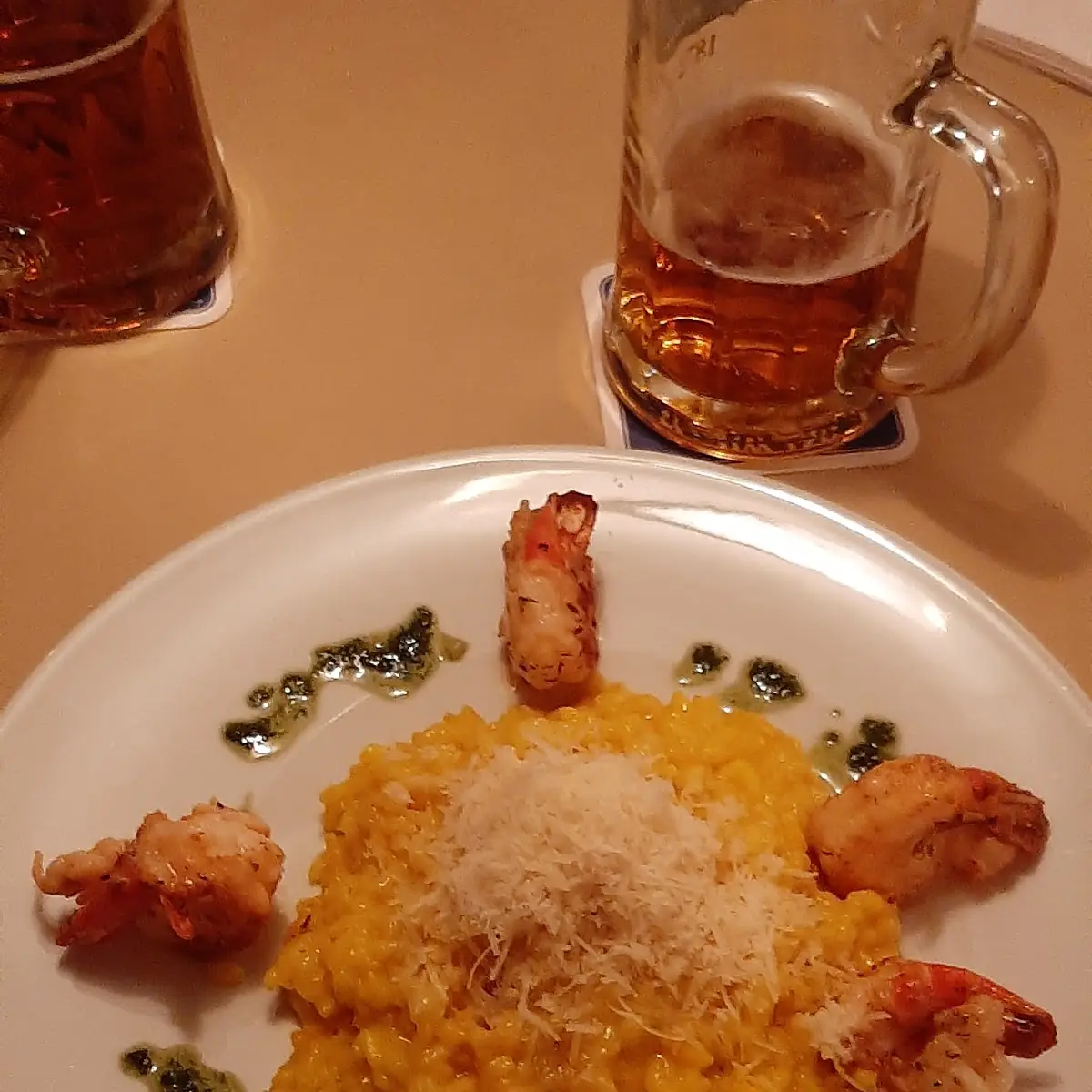 Risotto Mit Gebratenen Garnelen