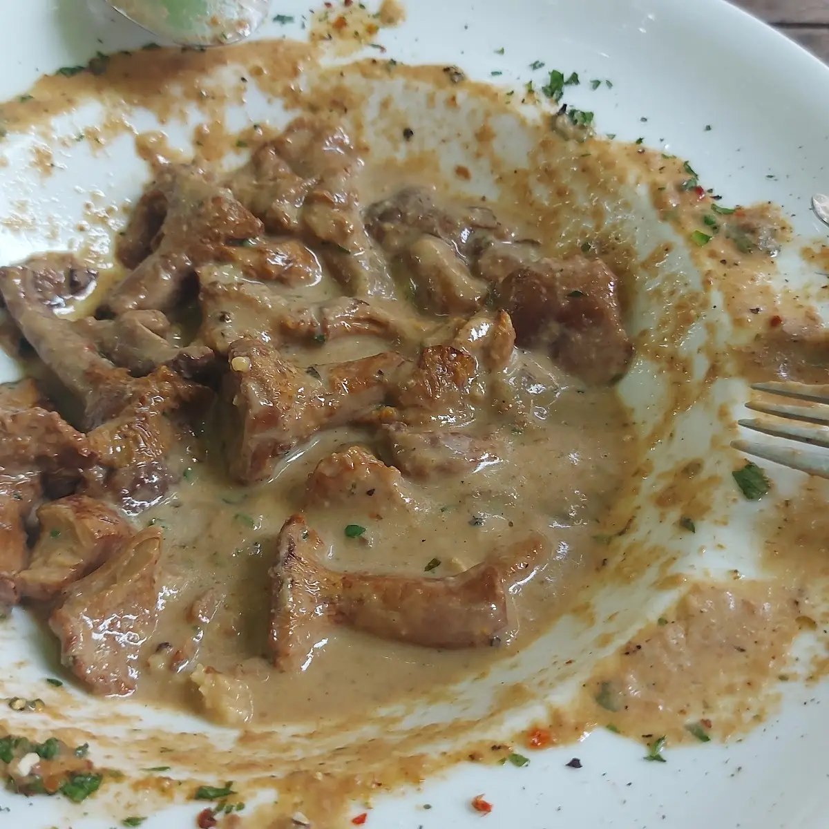 Der Übrig Gelassene Teil Des Eierschwammerlgulaschs