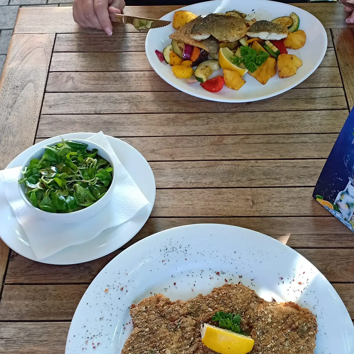 Wolfsbarsch Hühnerfilet Kürbispanier