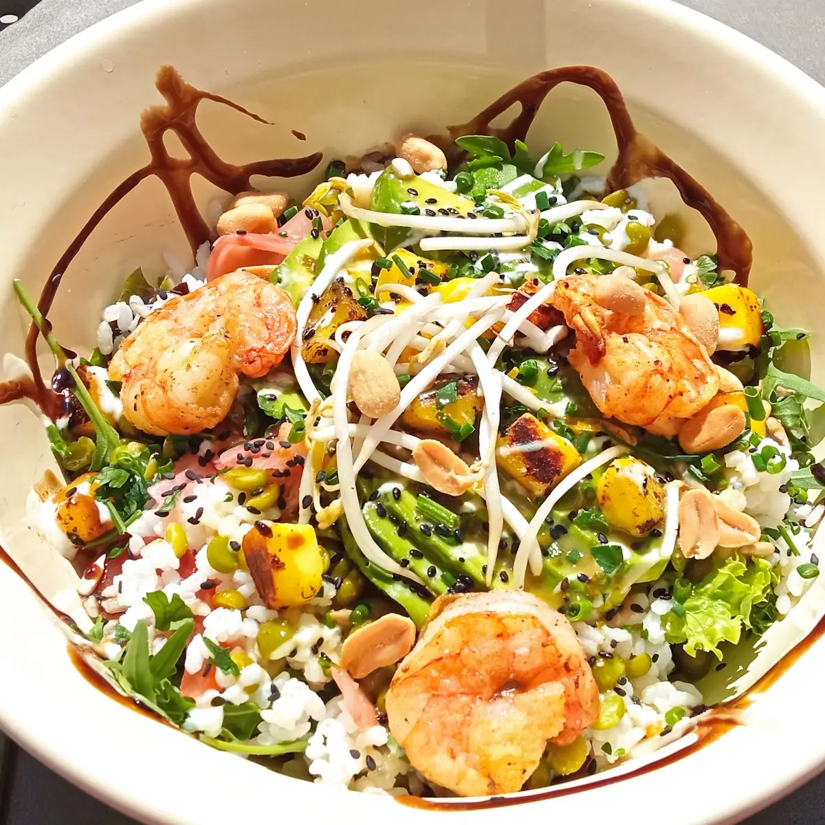 Insalata Vegana Gamberi Grigliati Extra