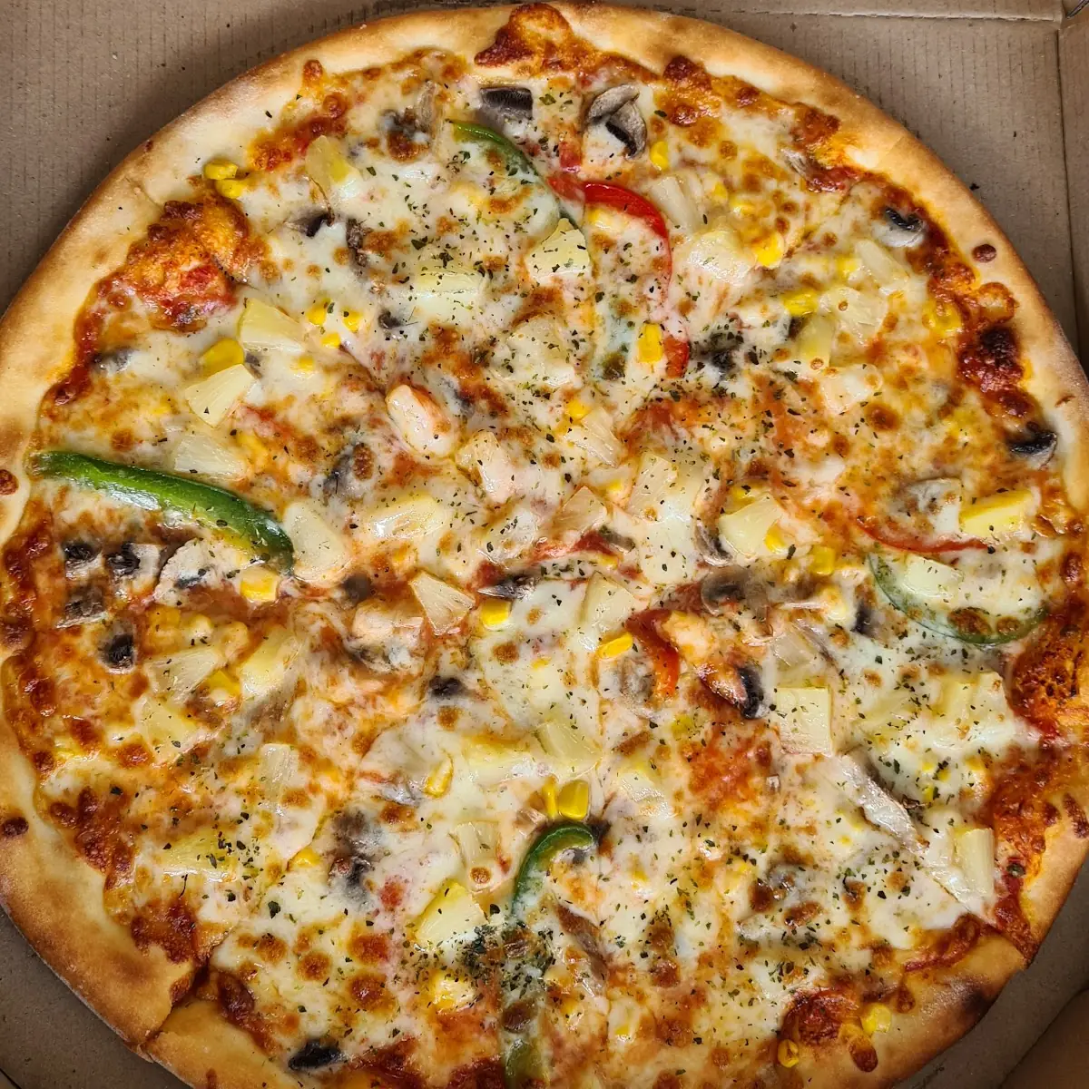 Wunschpizza Mais Champignons Paprika Ananas Mozzarella