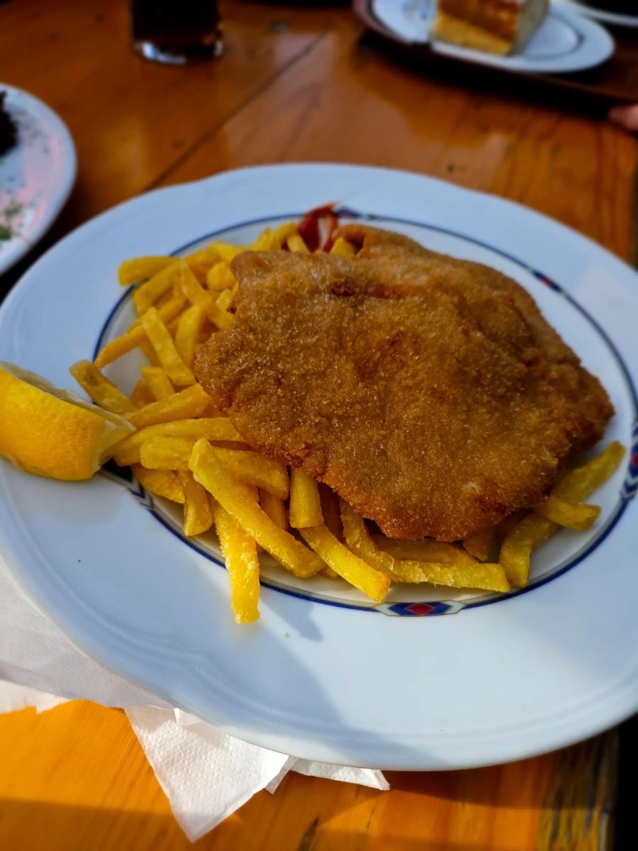 Schnitzel Wiener Art Mit Pommes Frites Vom Schwein