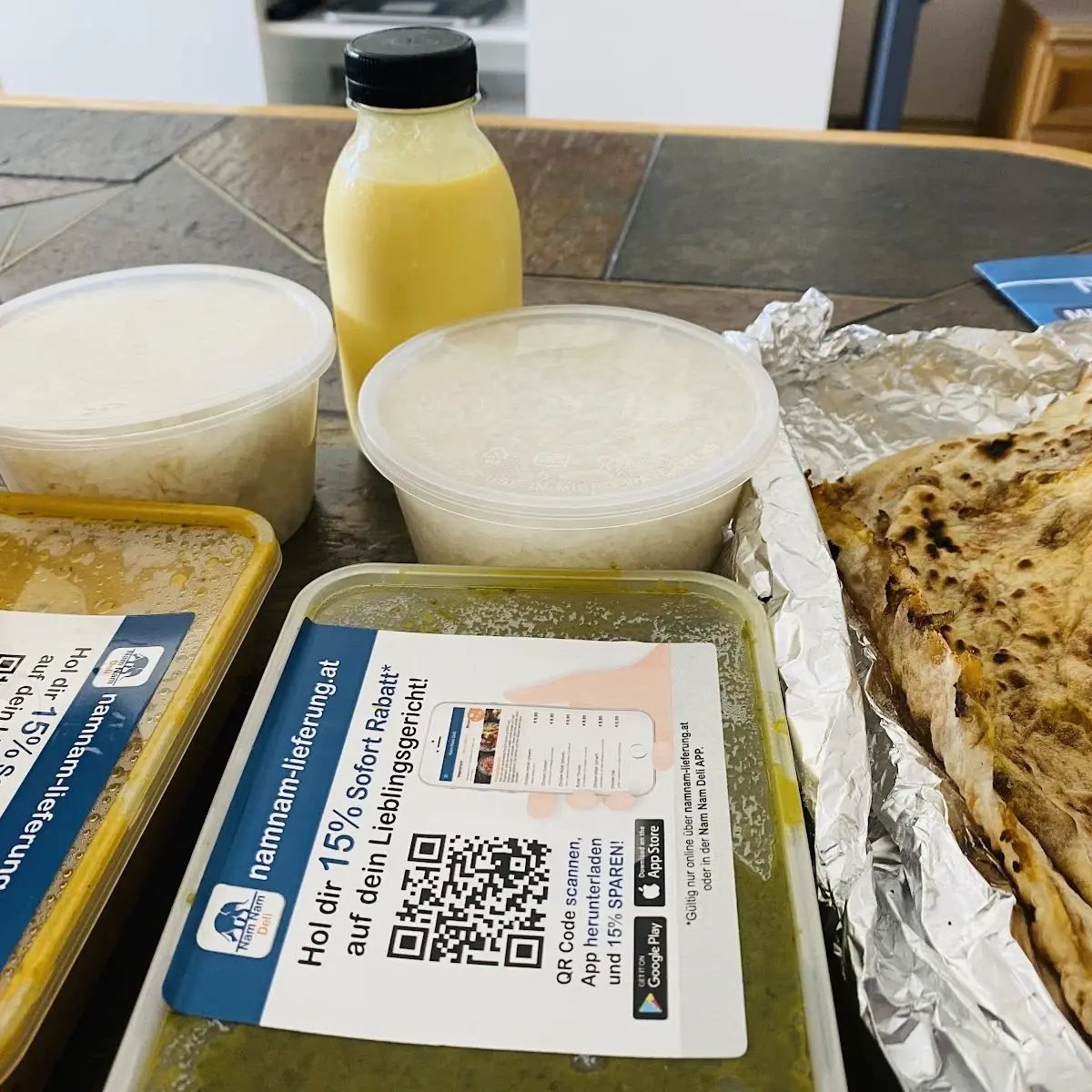 Palak Paneer Rice Mango Lassi Aloo Paratha