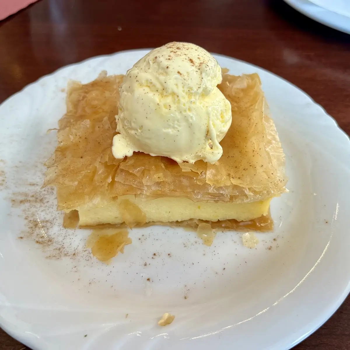Nachspeise Blatterteig Cremfüllung Mit Vanilleeis