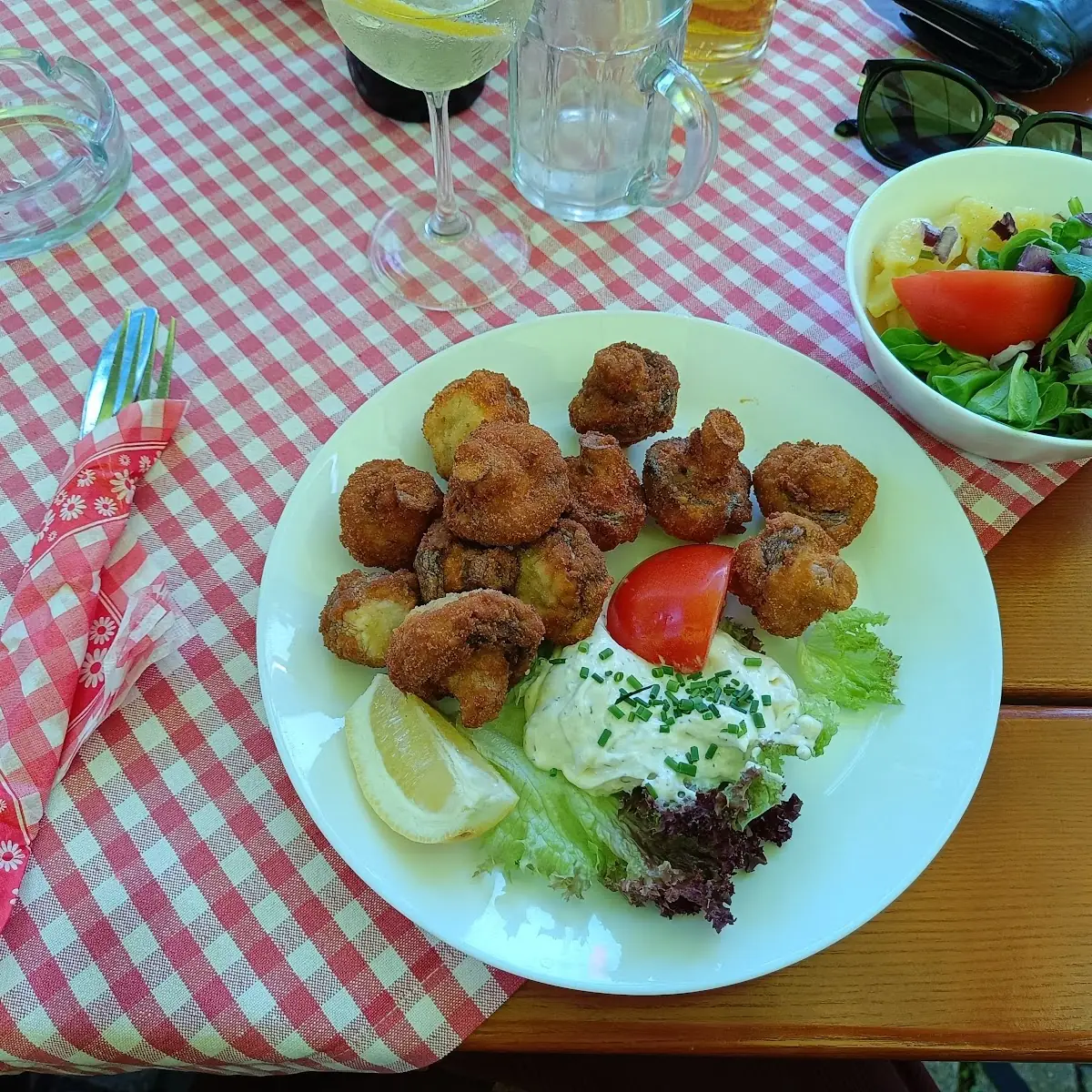 Gebackene Champignons