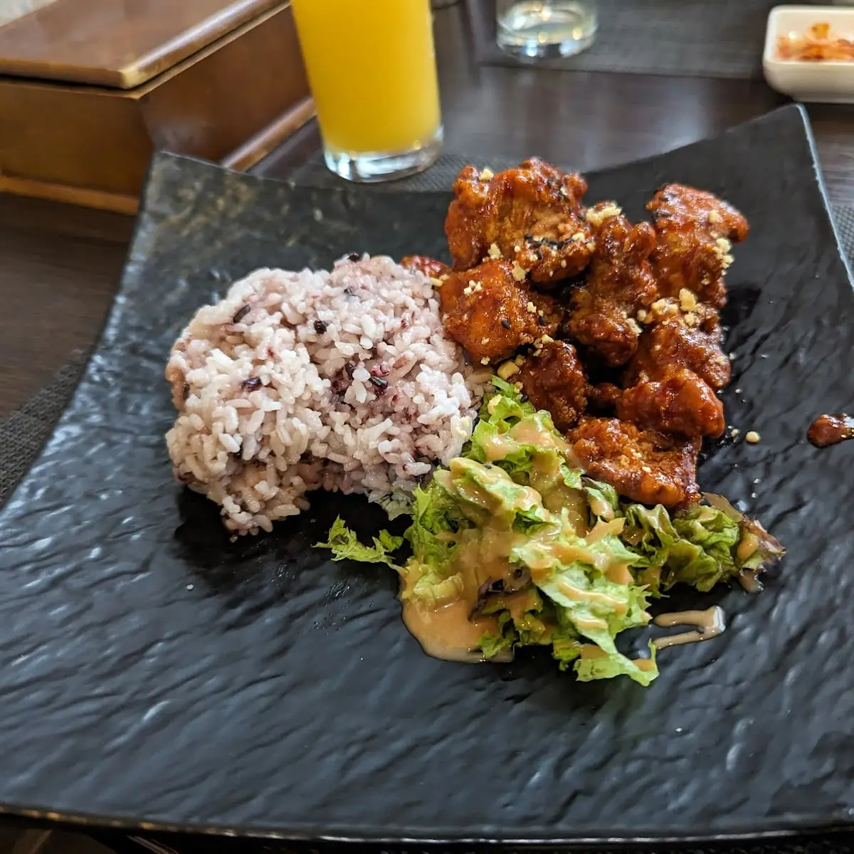 Korean Fried Chicken with Rice