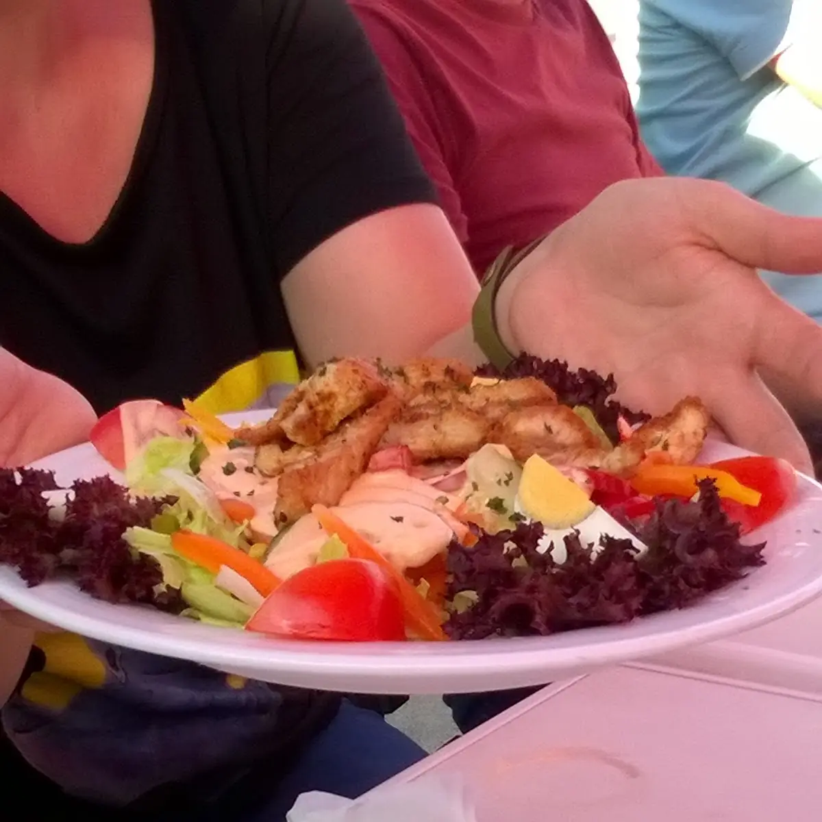 Hühnerfleisch Auf Blattsalat