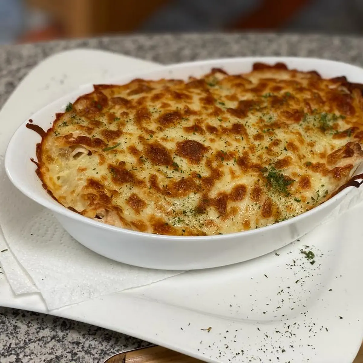 Pollo Con Papas Gratinada