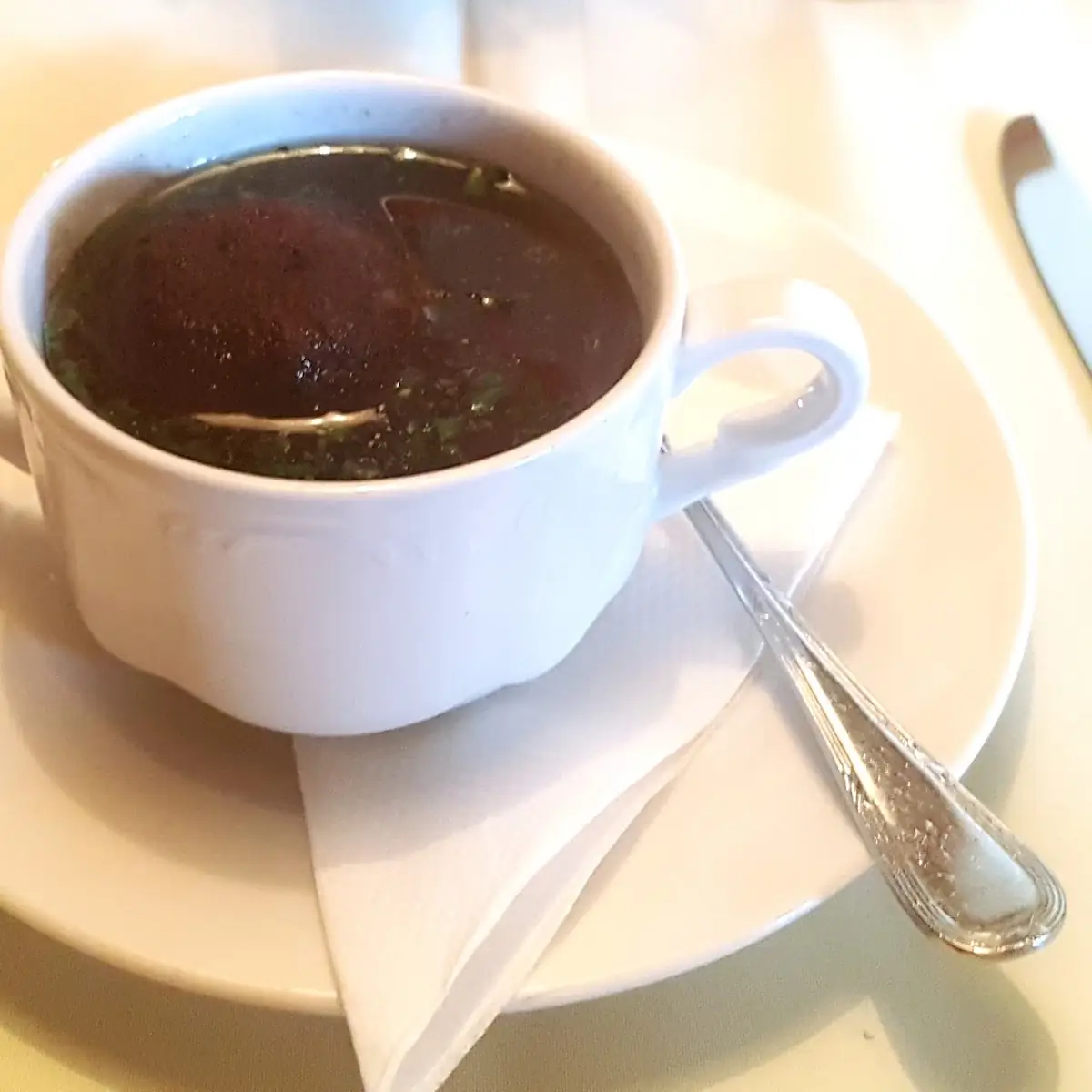 Leberknodl Suppe Beef Soup With Liver Dumplings