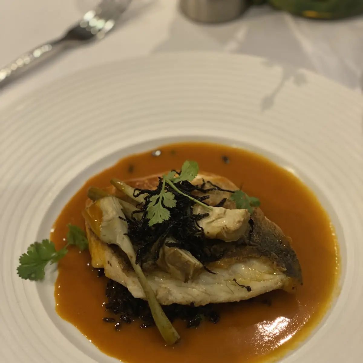 Branzino Mit Schwarzem Reis