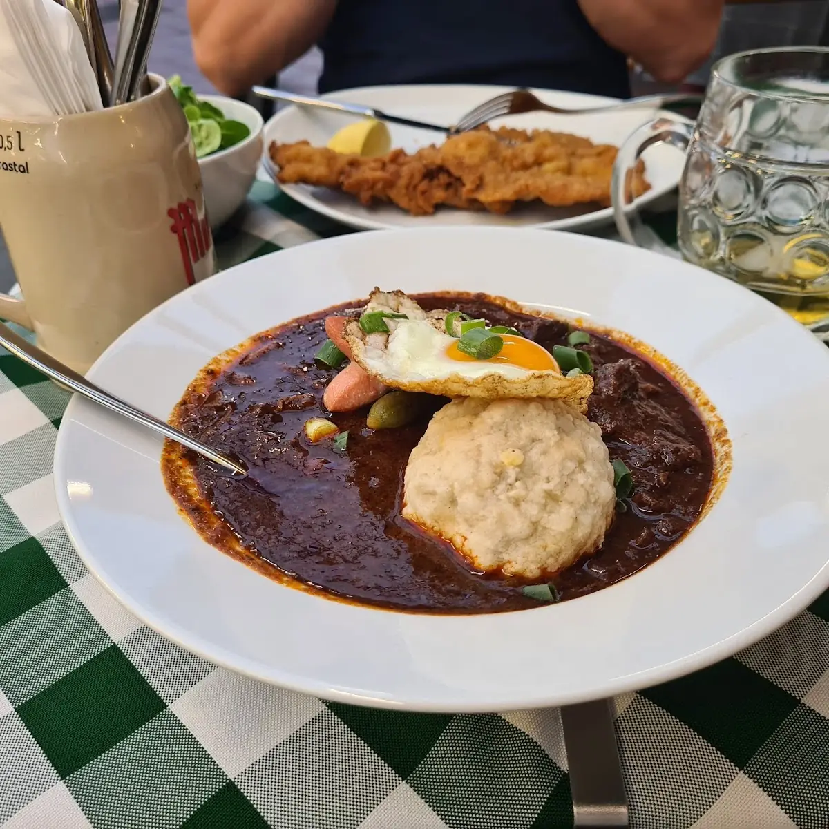Viennese Goulash Sausage Fried Egg Bread Dumpling