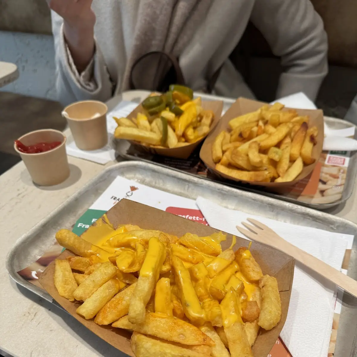 Cheese Fries and Cheese Fries with Jalapeño