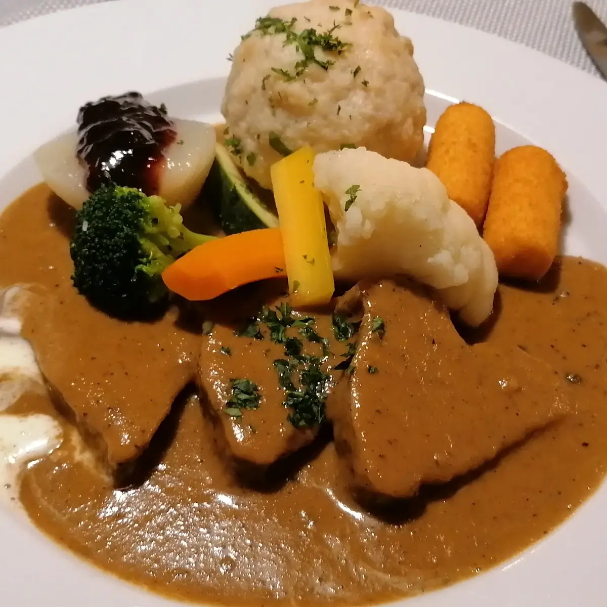 Calf Steak in Brown Sauce