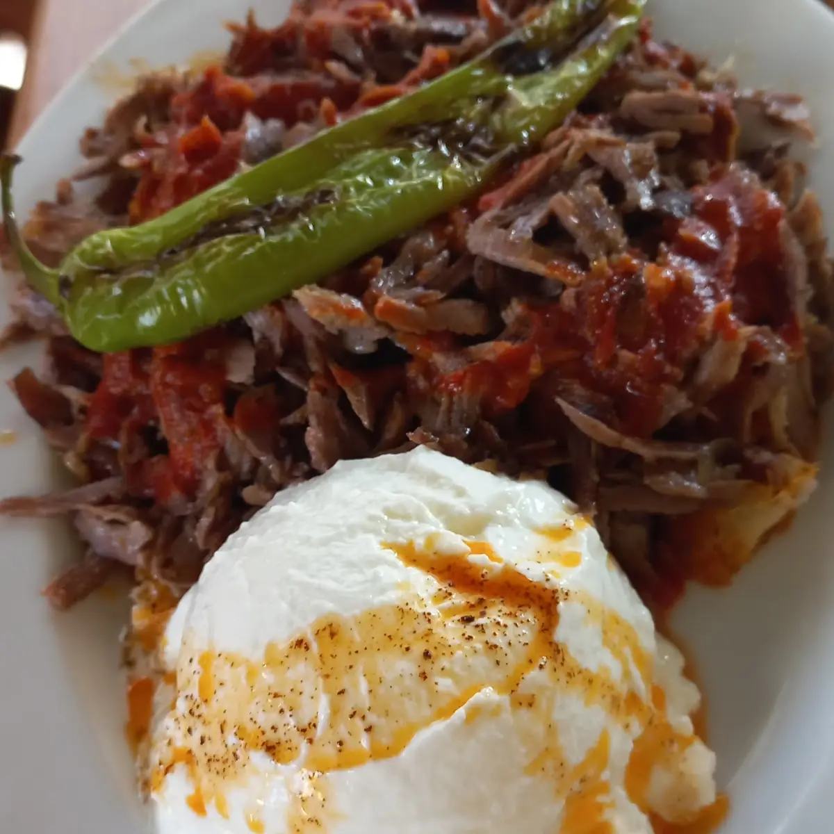 Iskender Kebap Aus Steak Fleisch Kalb