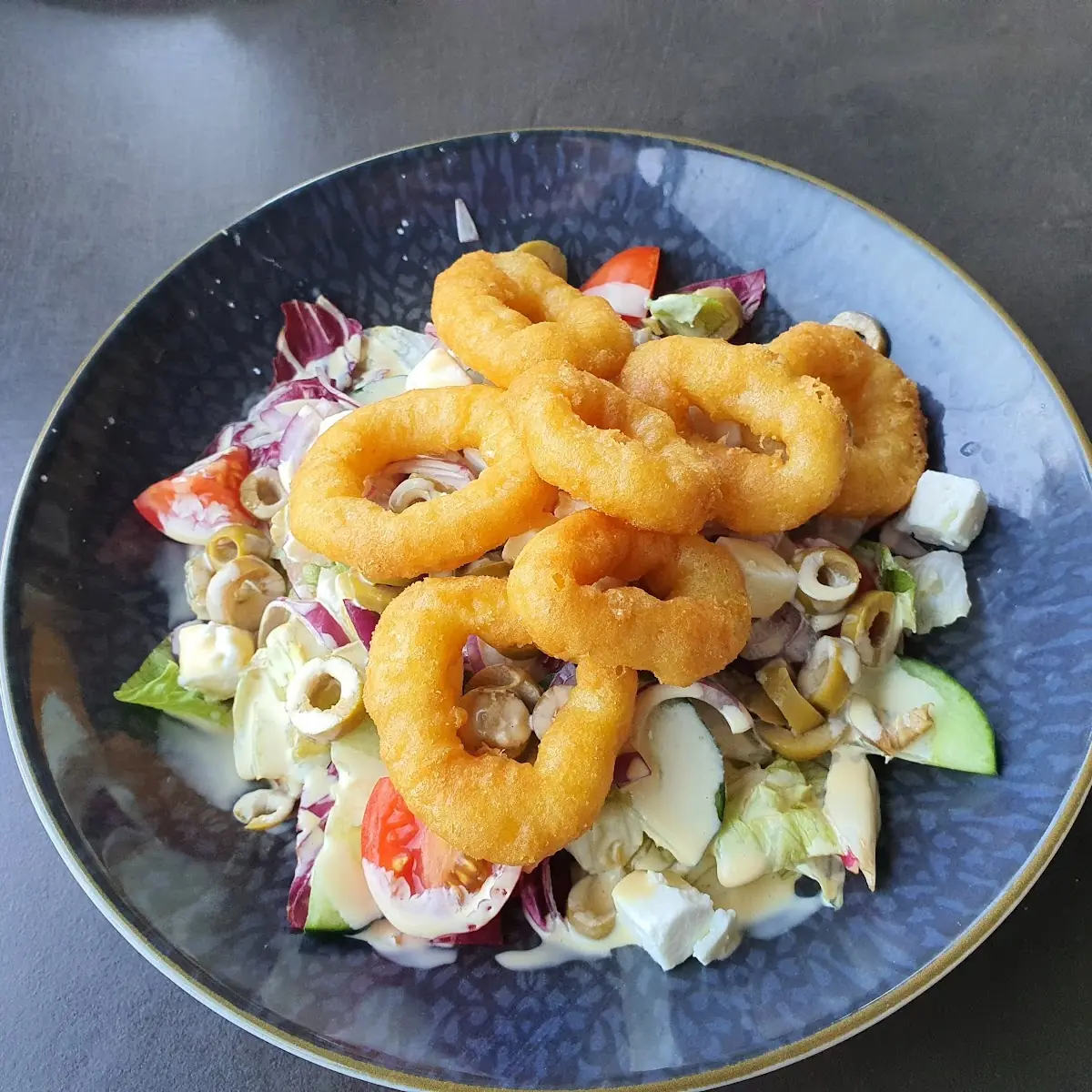 Salad with Calamari Rings