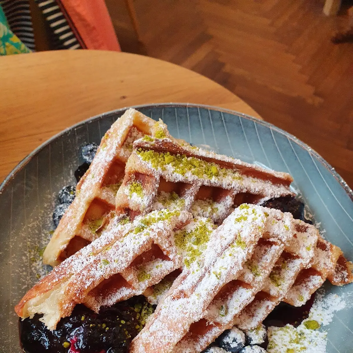 Waffle with Blueberries