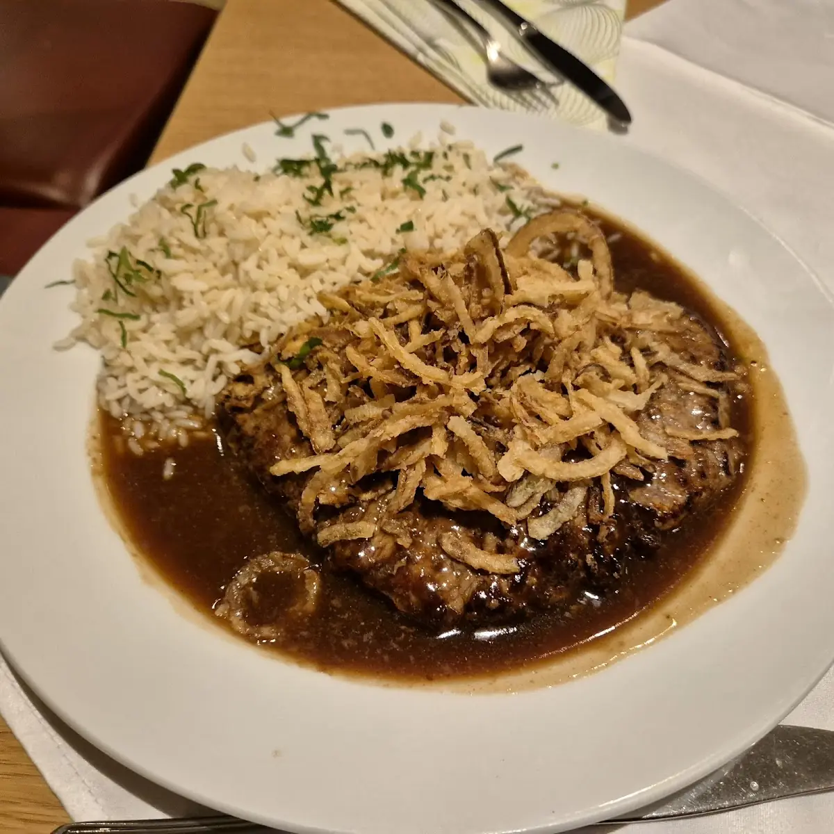 Zwiebel Rost Braten Mit Reis