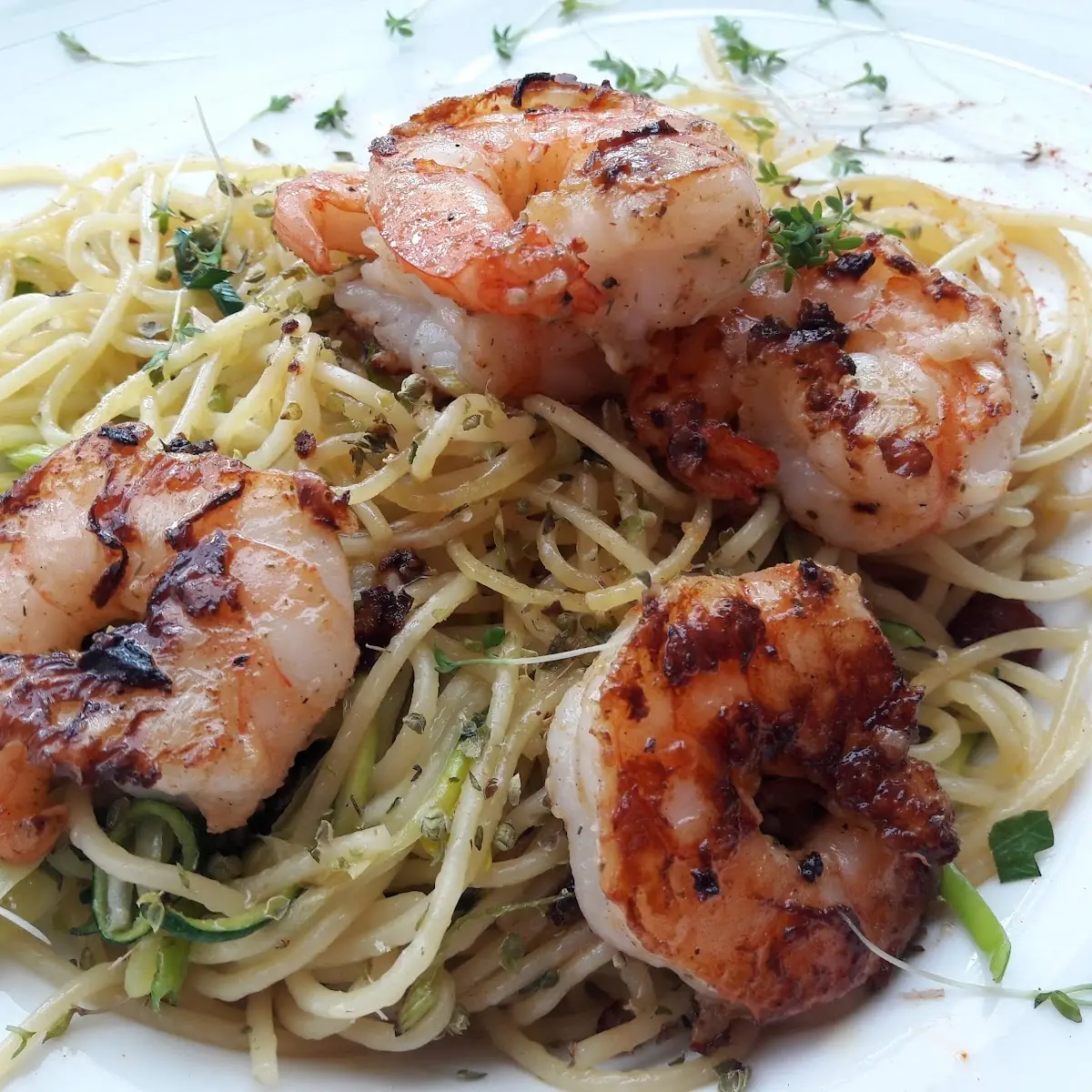 Spagetti Mit Garnelen