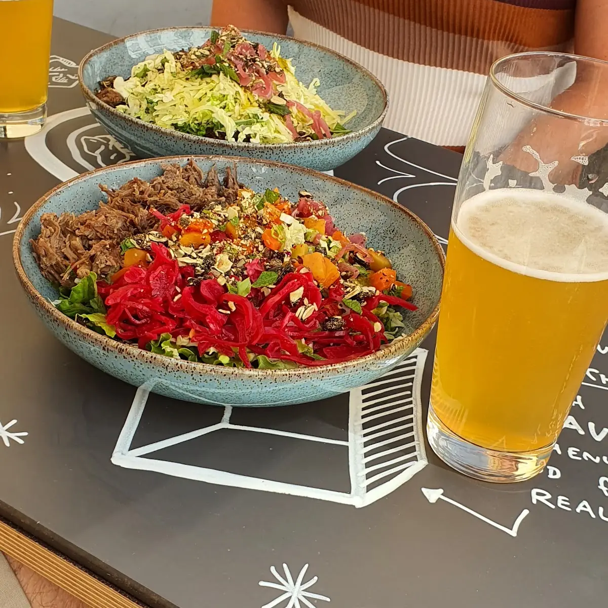 Salas and Veggies Bowl with Beef and Couscous
