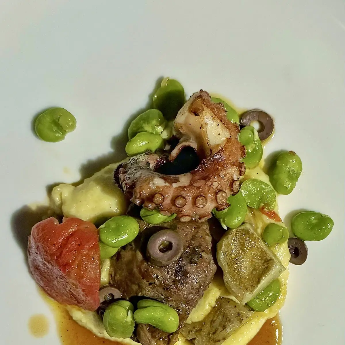 Octopus and Pig Cheek on Polenta
