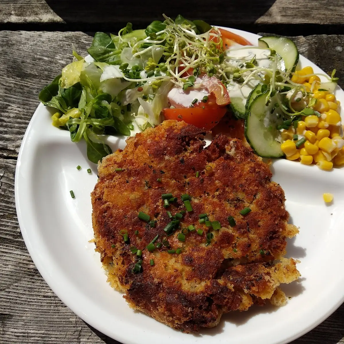 Käsepressknödel Mit Salat