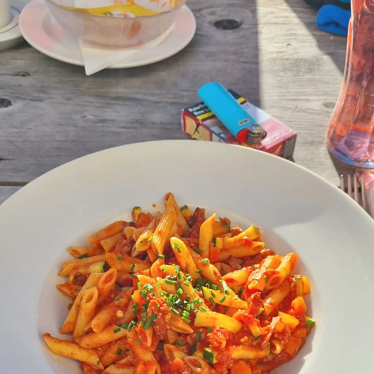 Hirtennudeln Mit Bolognese Speck Zucchini Paprika