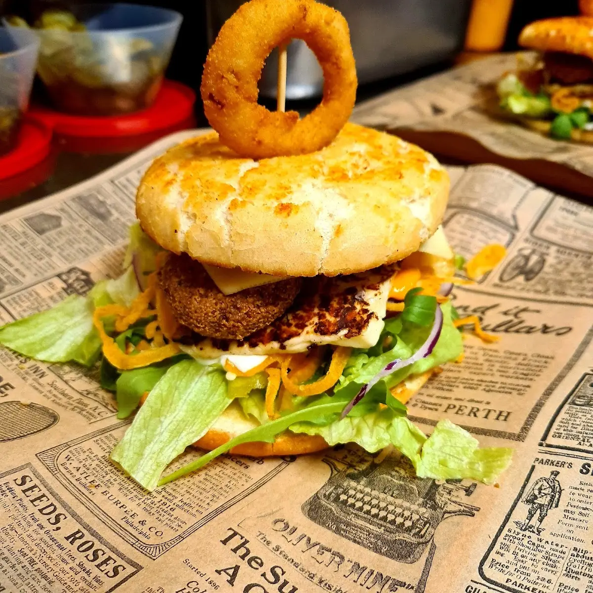 Smash Onion Ring Burger