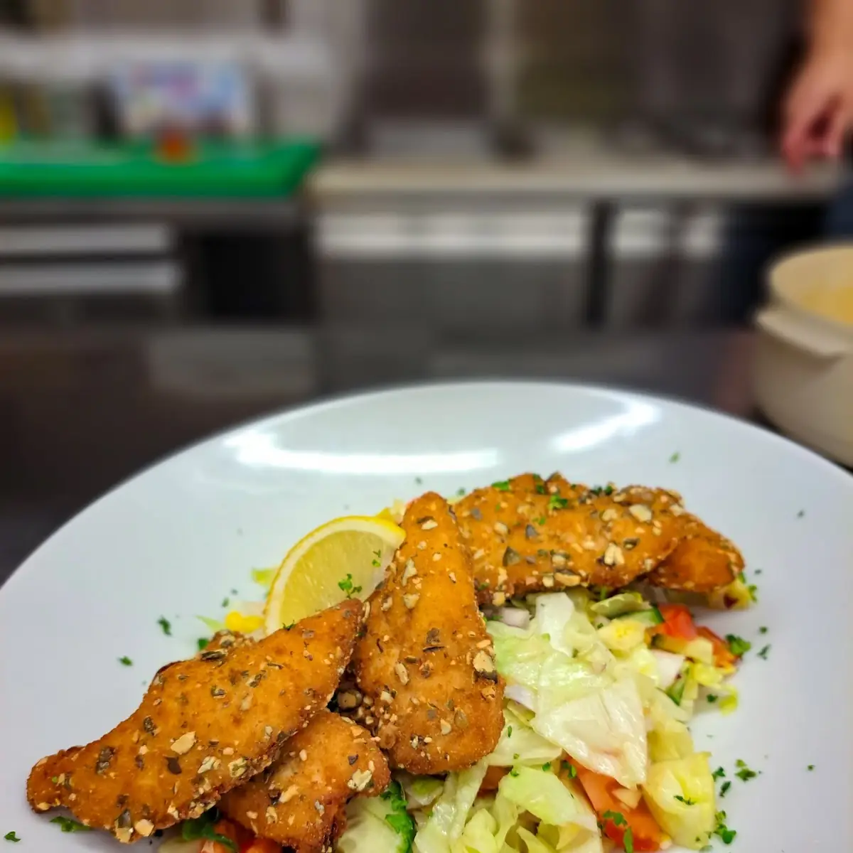 Kürbis Hühner Salat