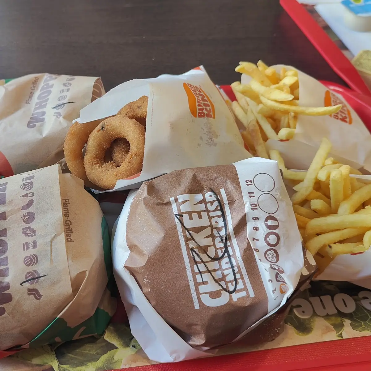 Burgers Potatoes Onion Rings