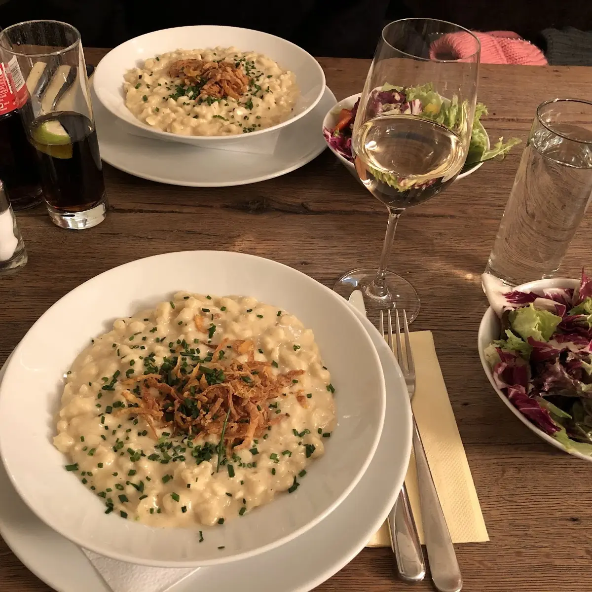 Cheese Spaetzle with Mixed Salad