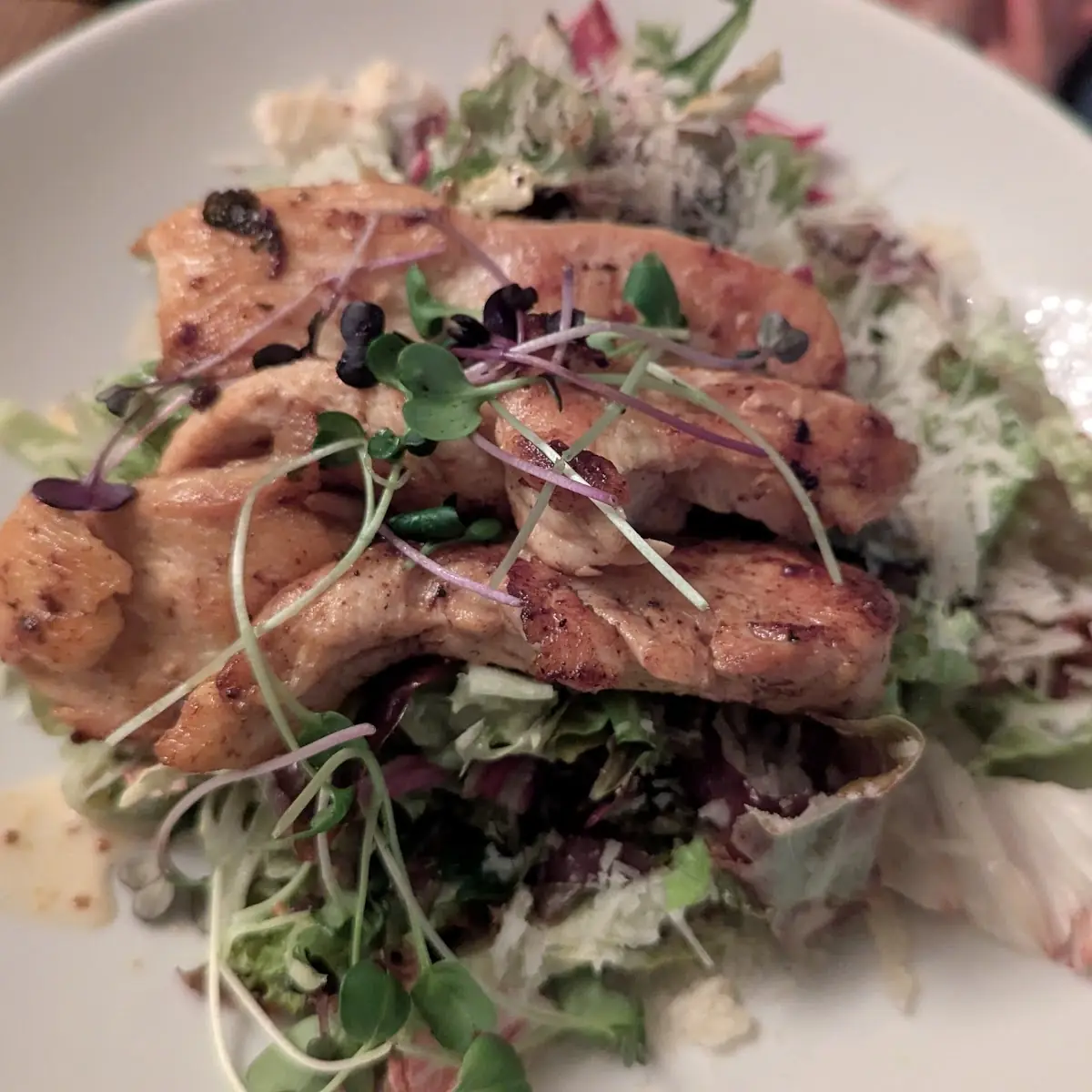 Roast Beef Served on Salad with Chanterelle and Wild Herkes